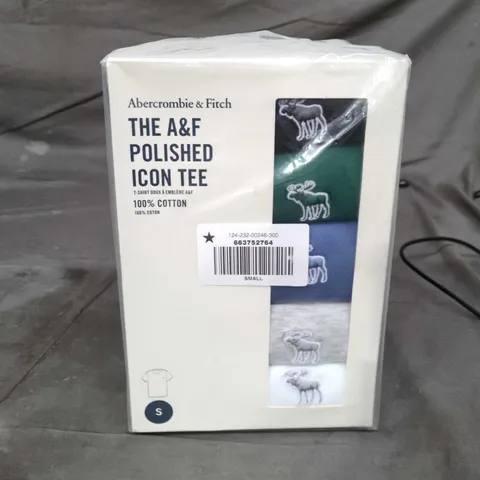 ABERCROMBIE & FITCH THE A&F POLISHED ICON TEE PACK OF 5 – UK SIZE S