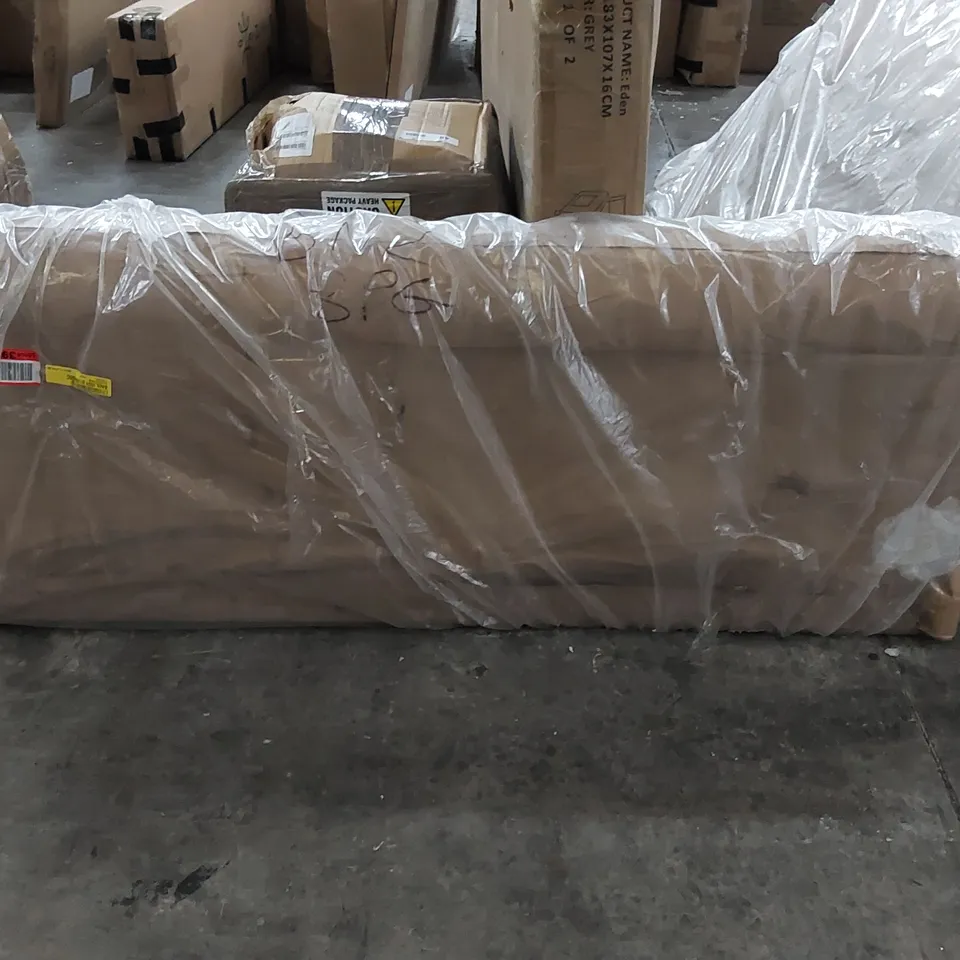 BAGGED UPHOLSTERED HEADBOARD AND FOOTBOARD LIGHT GREY (2 ITEMS)