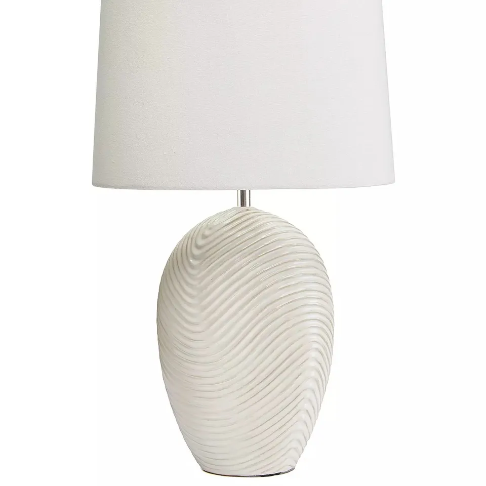 BOXED WAVE CERAMIC TABLE LAMP  RRP £45