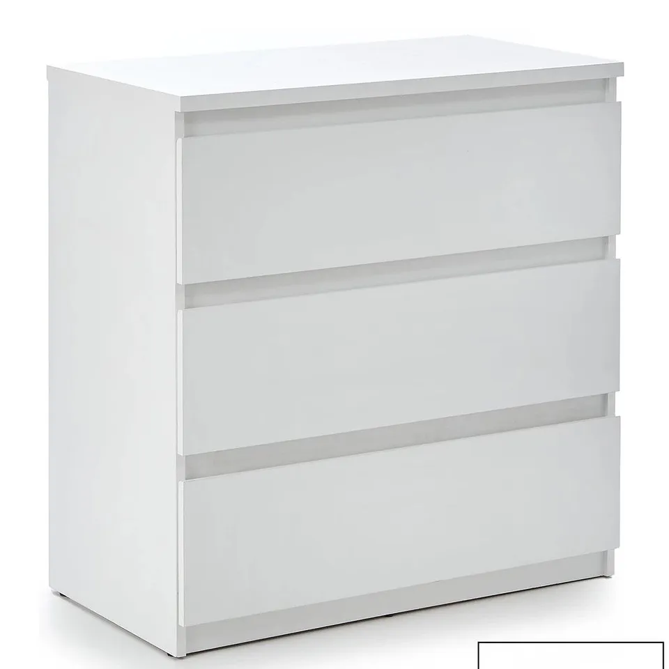 LISSON 3 DRAWER CHEST - WHITE - COLLECTION ONLY