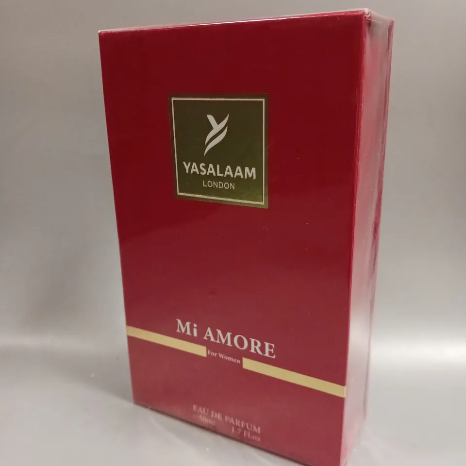 BOXED AND SEALED YASALAAM LONDON MI AMORE EAU DE PARFUM 50M,