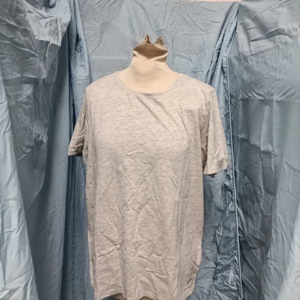 CREW CLOTHING COMPANY PERFECT CREW SLUB T-SHIRT – GREY MARL, UK 14 (WOE300)