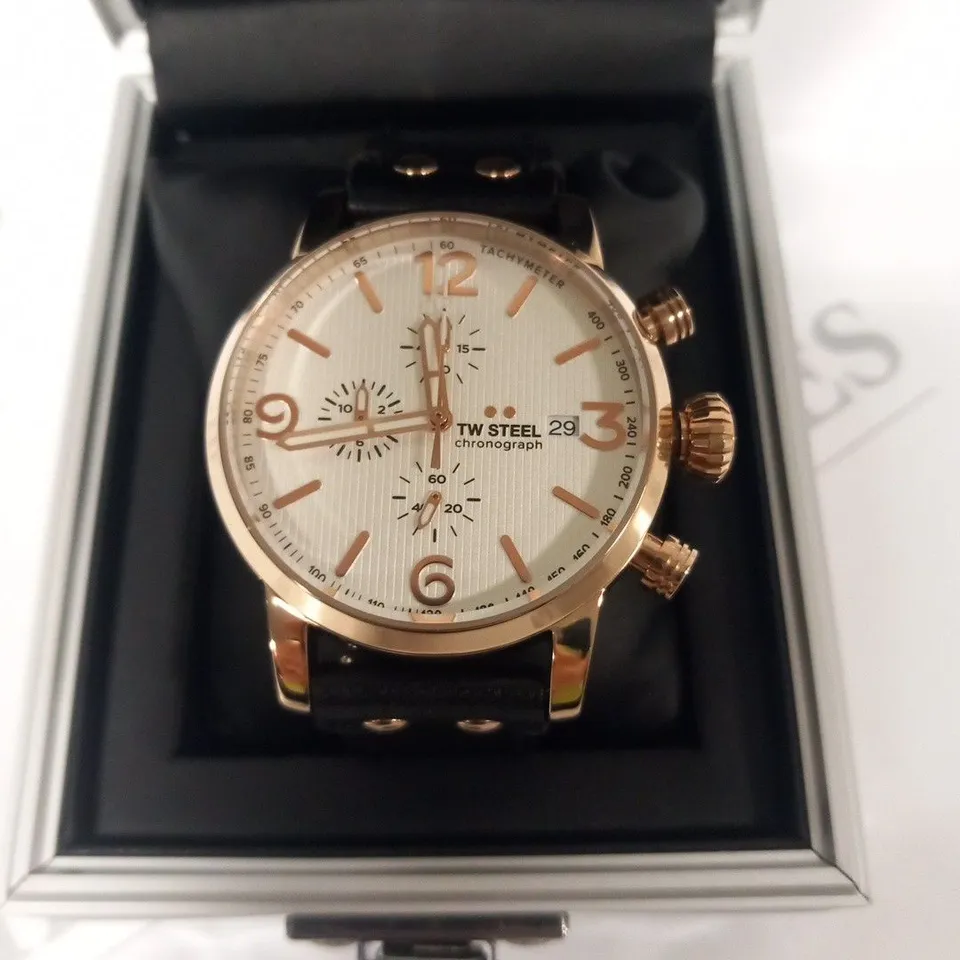 BOXED TW STEEL BLACK CHRONOGRAPH MS73 WRIST WATCH