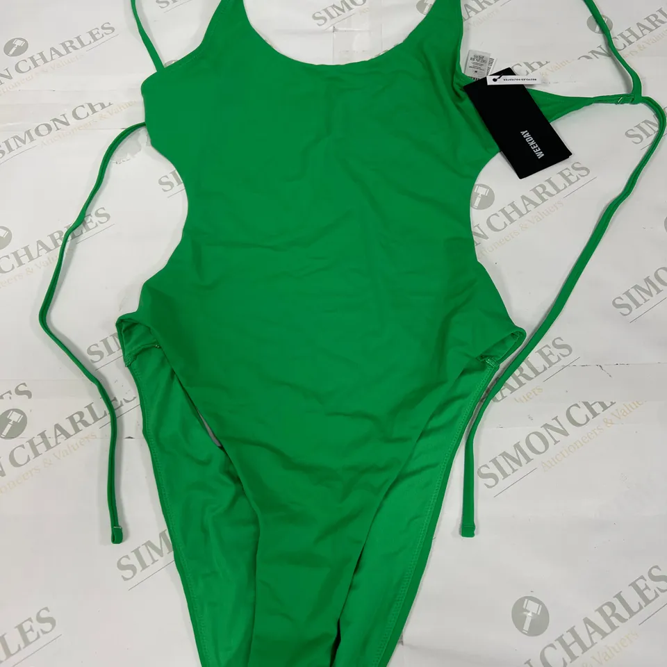 WEEKDAY TIE BACK SWIMSUIT IN GREEN SIZE MEDIUM