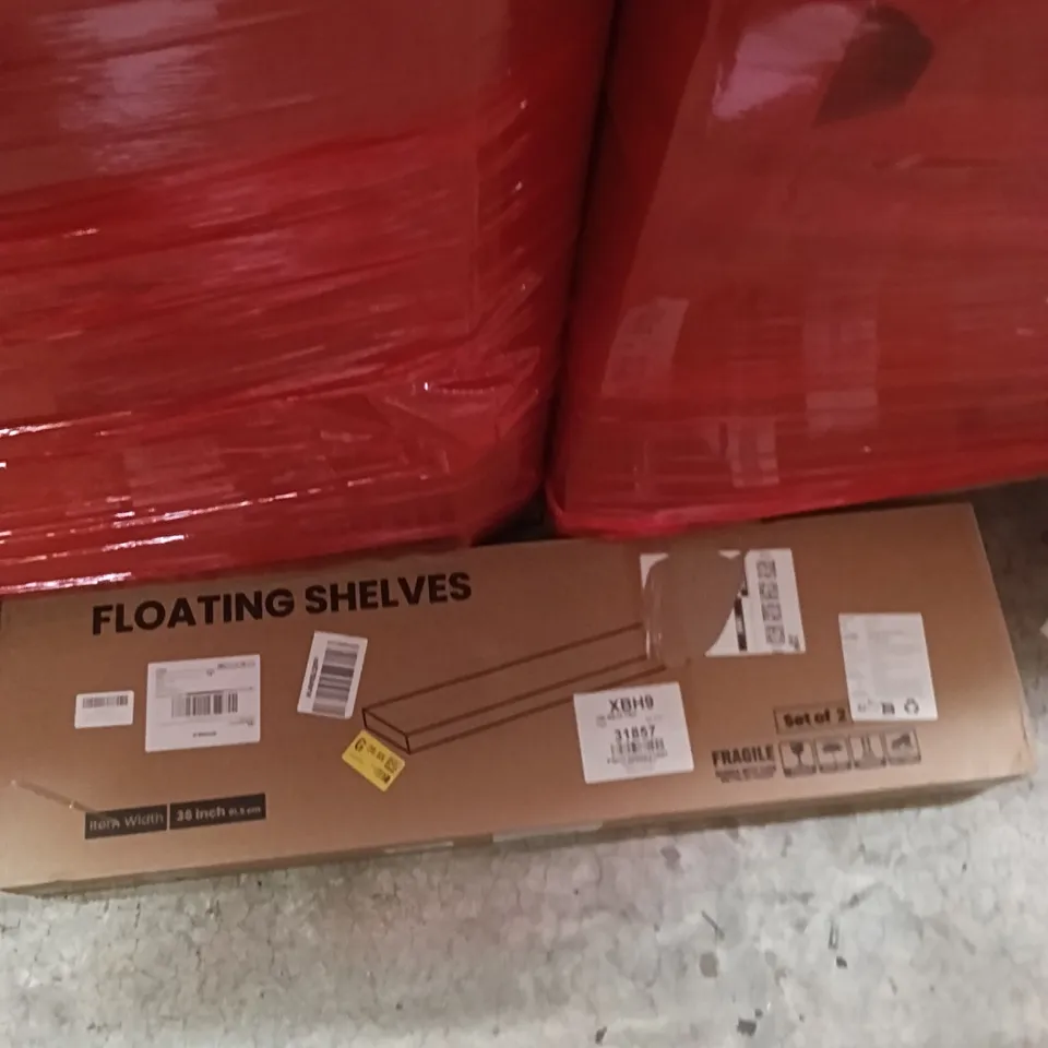 PALLET OF ASSORTED ITEMS INCLUDING - FLOATING SHELVES