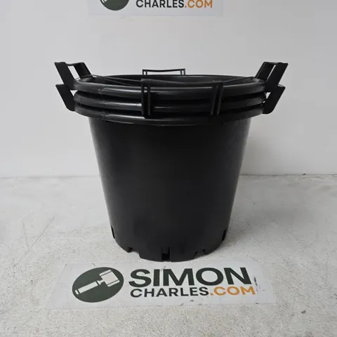 3 X BLACK PLASTIC STORAGE BUCKET WITH LOCKING LID
