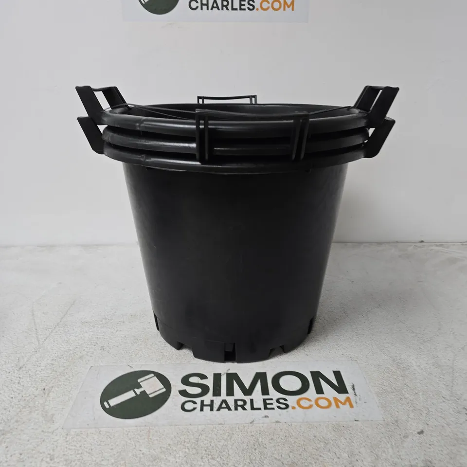 3 X BLACK PLASTIC STORAGE BUCKET WITH LOCKING LID