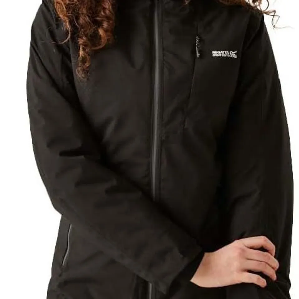 BRAND NEW REGATTA WOMENS HIGHTON STRETCH IV WATERPROOF PADDED COAT - BLACK - UK SIZE 10