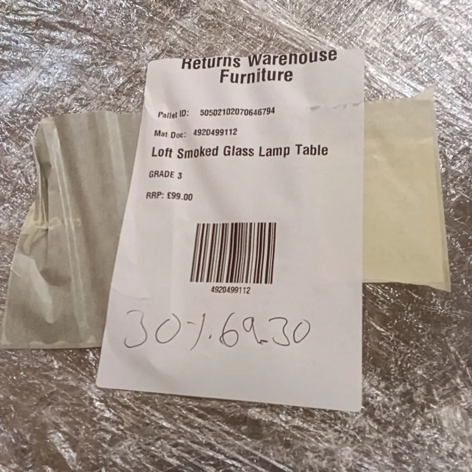 Loft Smoked Glass Lamp Table – Glass Top