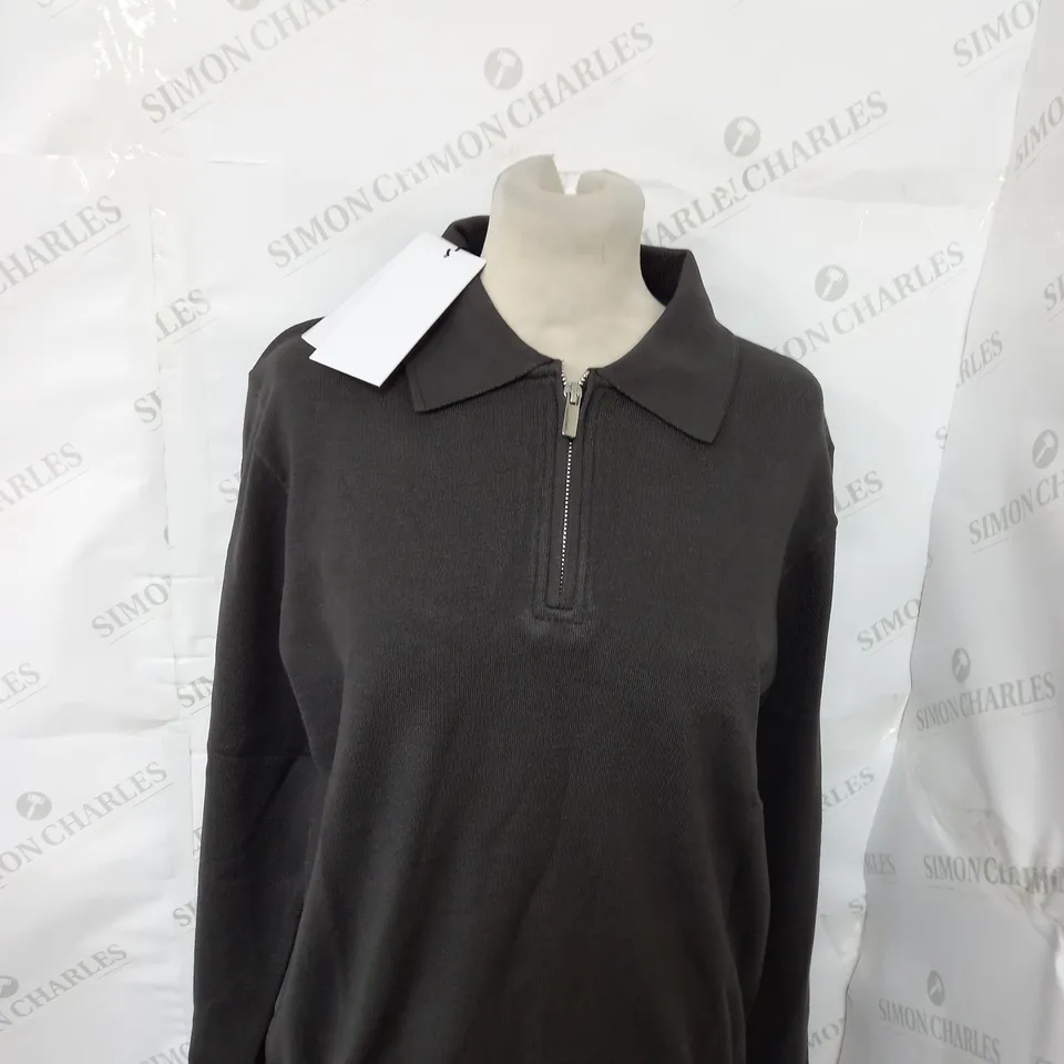 RAITH KNITTED LONG SLEEVE 1/4 ZIP TOP SIZE M