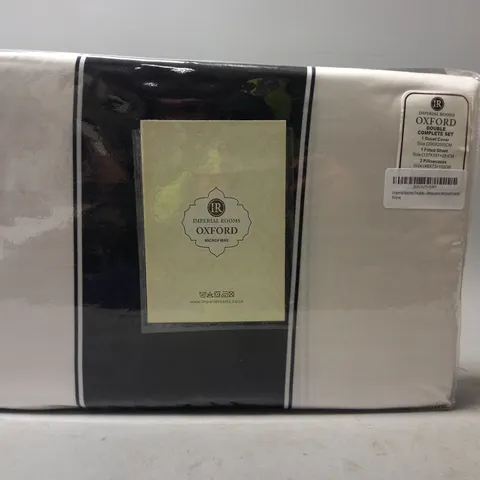 IMPERIAL ROOMS OXFORD MICROFIBRE COMPLETE SET IN BLACK/WHITE - DOUBLE