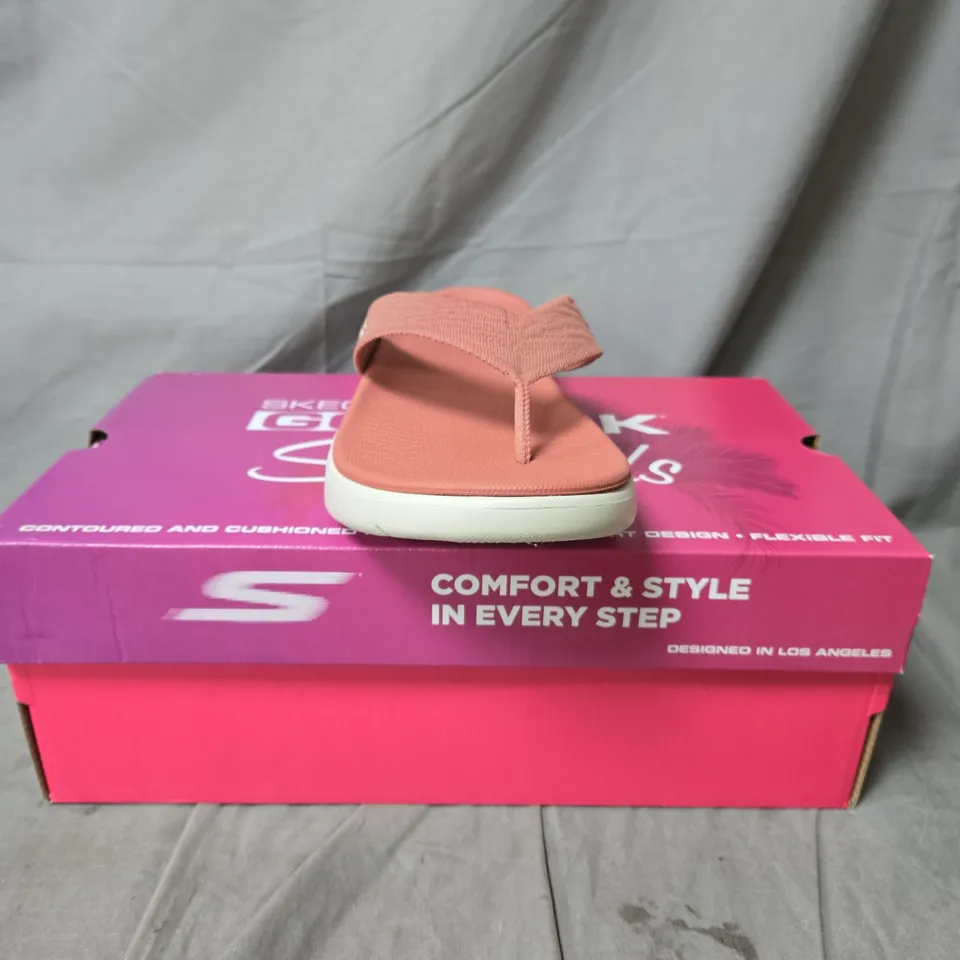 SKECHERS WOMEN’S PINK SANDALS – SLIP-ON FLIP FLOPS SIZE 7