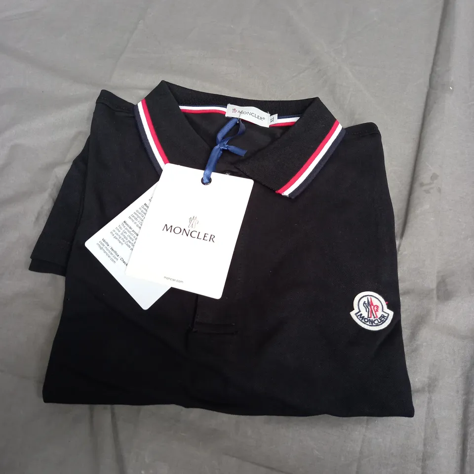 MONCLER BLACK POLO SHIRT - XL