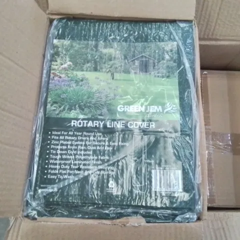 BOX CONTAINING APPROXIMATELY 110 BRAND NEW GREEN JEM ROTARY LINE COVERS