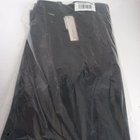 ROMAN BLACK WIDE-LEG TROUSERS, UK SIZE 20