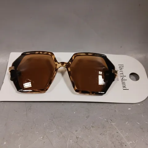 RIVER ISLAND HEXAGON BROWN SUNGLASSES