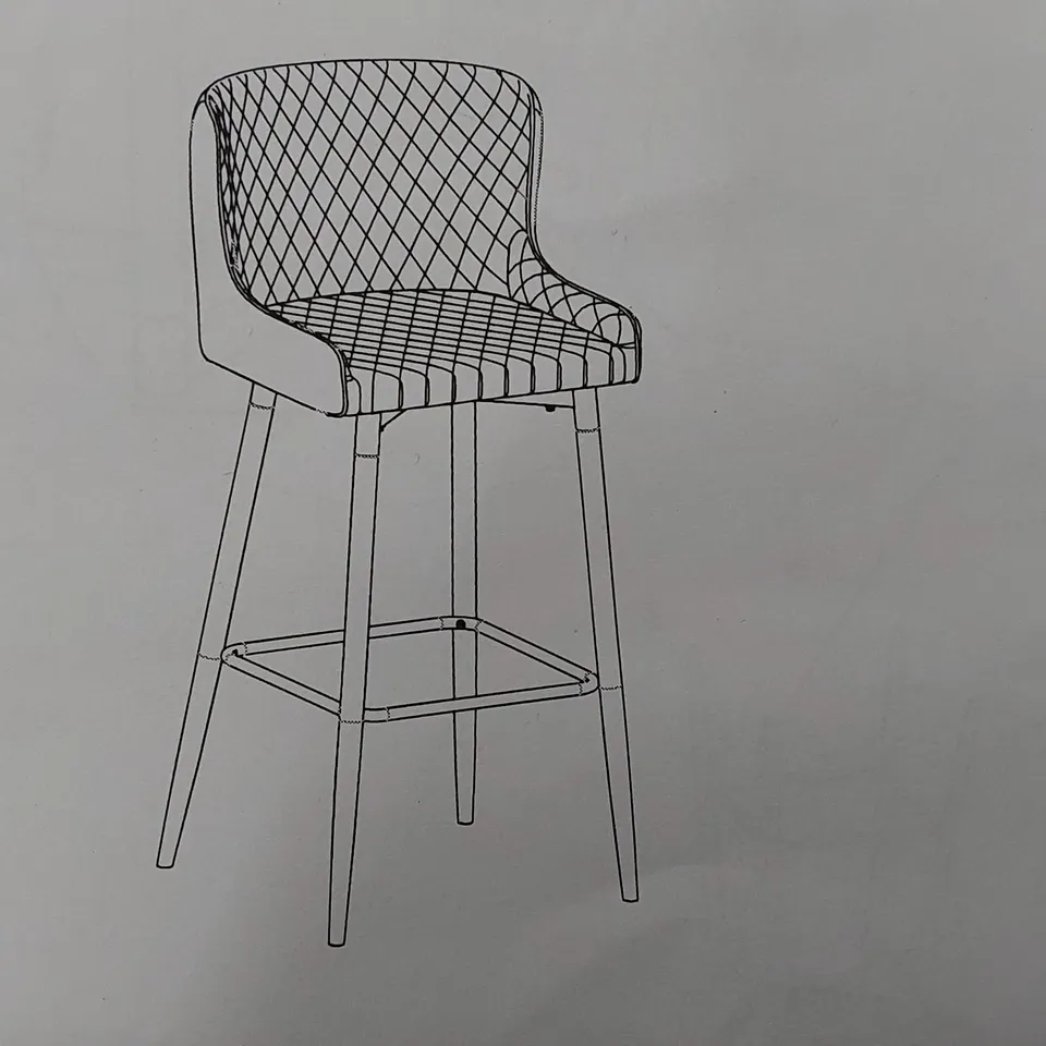 BOXED DESINER BLACK VELVET BAR STOOLS SET OF 2 (1 BOX )