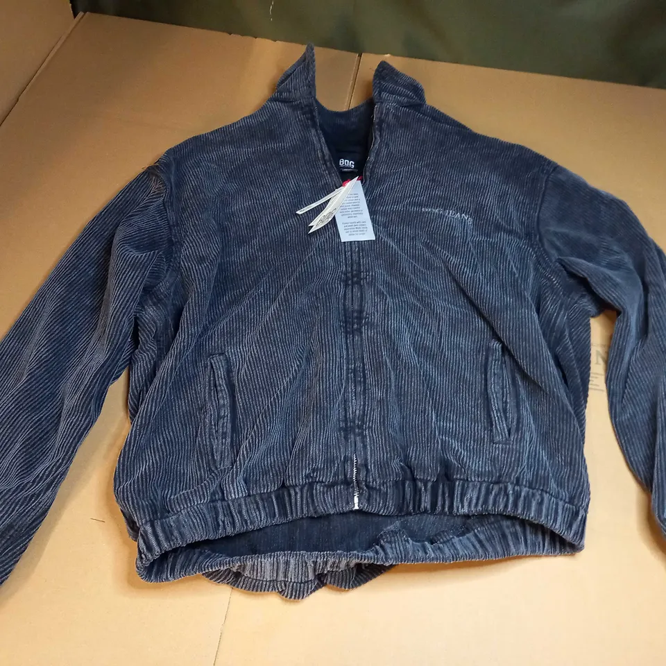 URBAN OUTFITTERS BDG CORDUROY HARRINGTON JACKET IN BLACK - XS