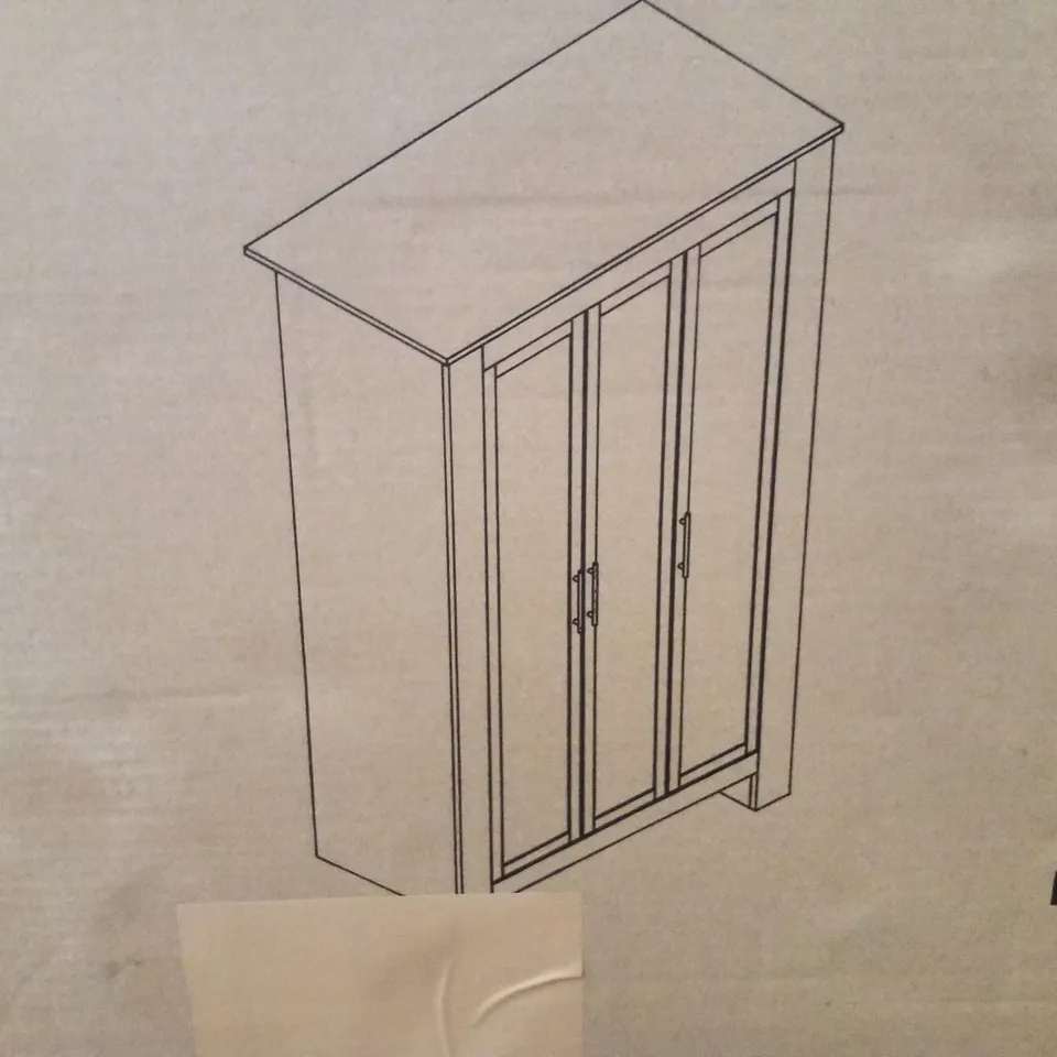 BOXED KENNETH 3 DOOR WARDROBE (2 BOXES)