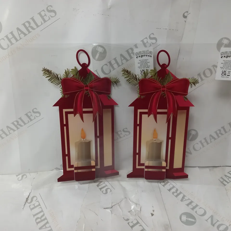 SANTA EXPRESS SET OF 2 PRE-LIT WINDOW STICKER