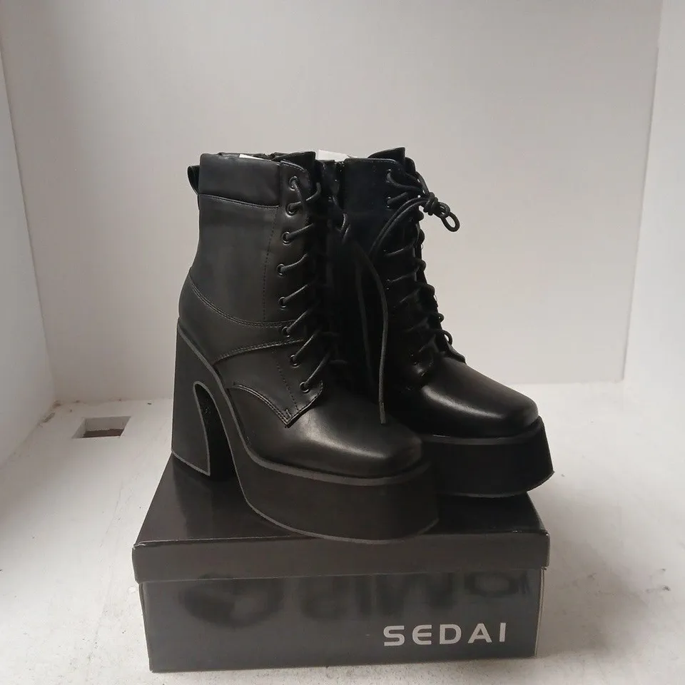 UK 6 (EU 39) SEDAI GT24 BLACK PU ANKLE BOOTS – WOMEN'S