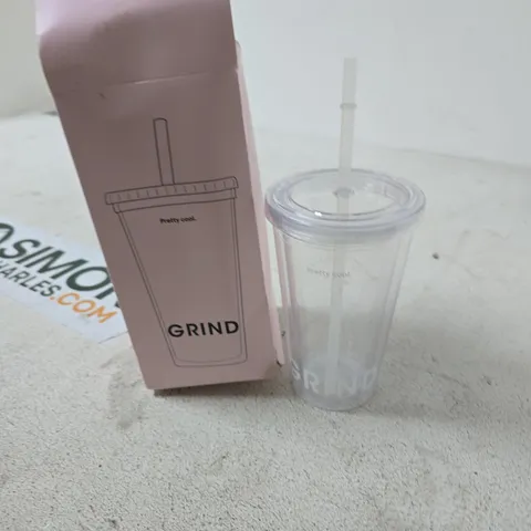 GRIND REUSABLE ICED COFFEE TUMBLER WITH STRAW, 470ML / 16OZ