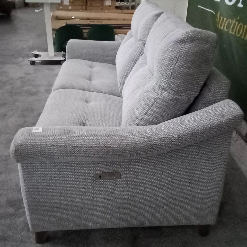 QUALITY DESIGNER 3 SEATER ELECTRIC RECLINER SOFA (2PCS) - GREY FABRIC