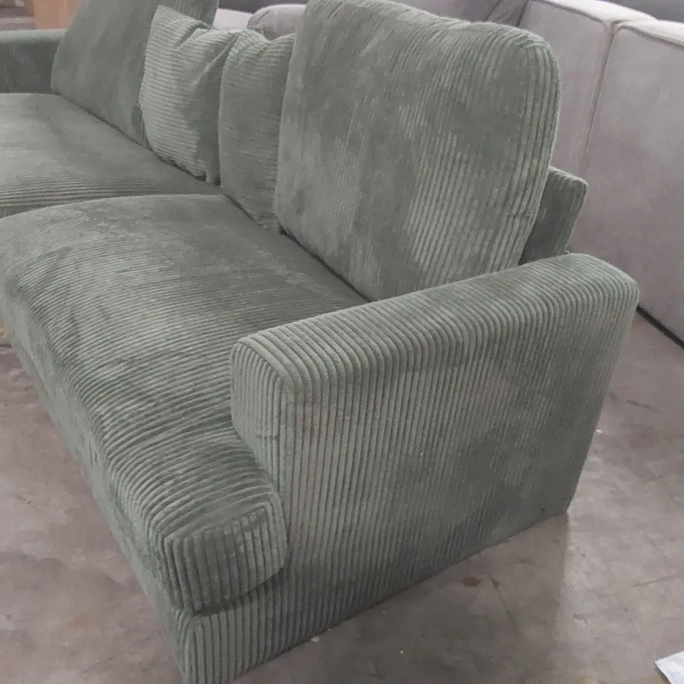QUALITY DESIGNER 3 SEATER CORDUROY SOFA - MISSING LEGS