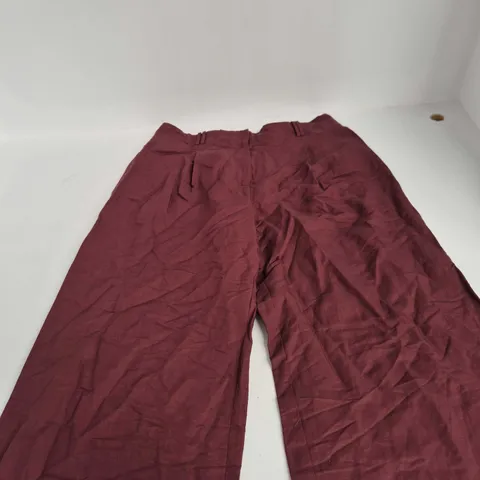 MINT VELVET RED LINEN PLEAT-LEG TROUSERS, WOMEN'S, XL REG