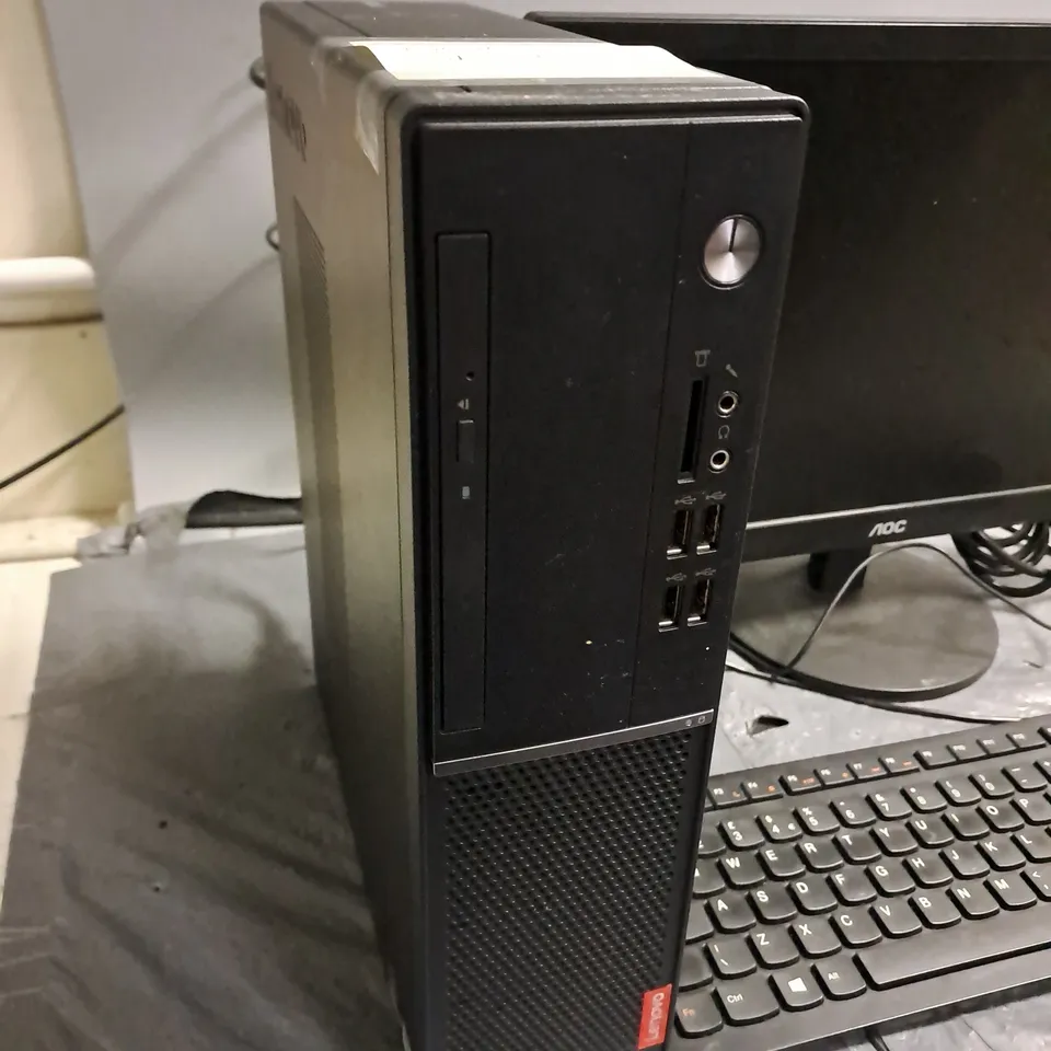 LENOVO INTEL CORE I3 7100 COMPUTER WITH AOC MONITOR AND KEYBOARD AND MOUSE