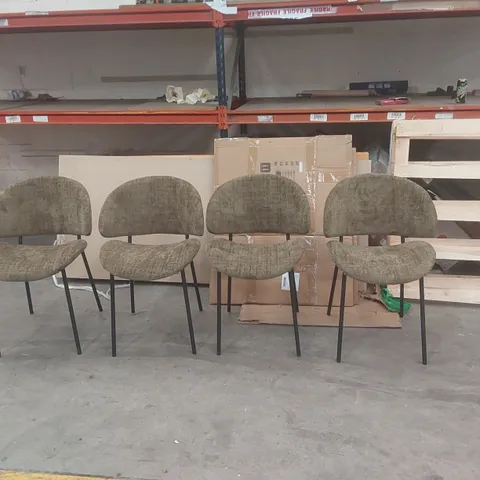 WEXLEY SET OF 4 VELVET DINING CHAIRS UPHOLSTERY COLOUR: OLIVE GREEN