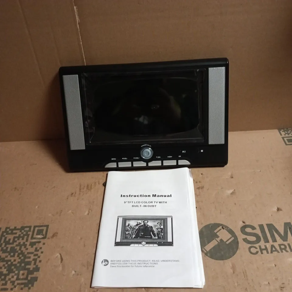 9" TFT LCD COLOUR TV WITH BUILT IN DVBT BOXED WITH MANUAL AND ACCESSORIES