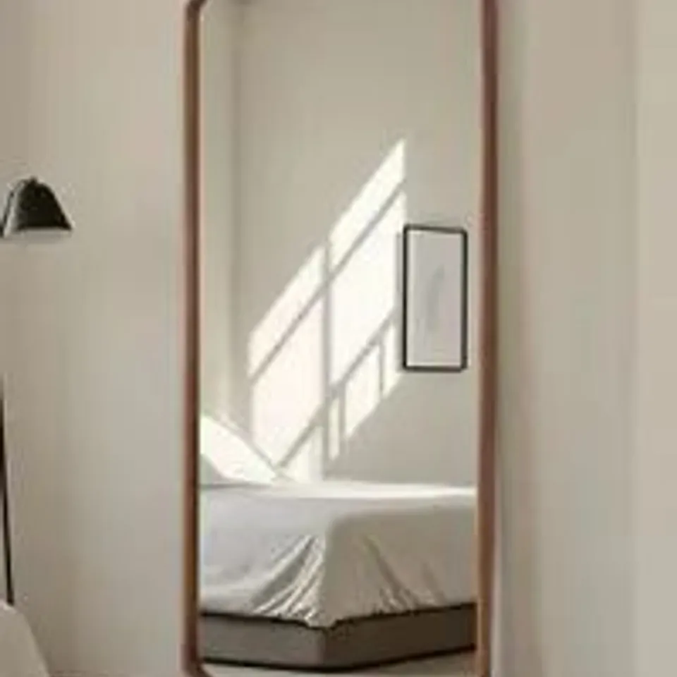 BOXED YEARN MIRRORS SHERWOOD CURVED WALNUT FULL LENGTH MIRROR