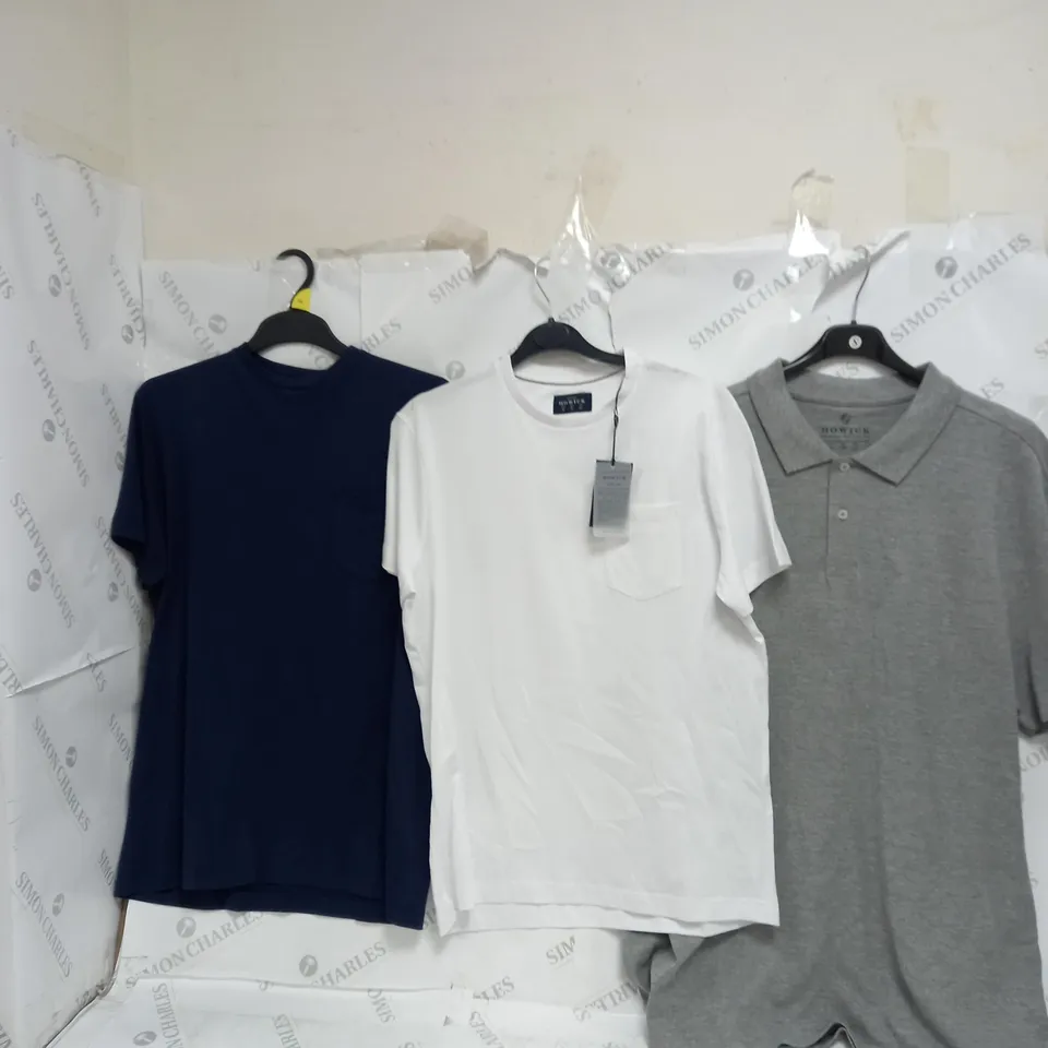 APPROXIMATELY 15 HOWICK PIECES OF CLOTHING TO INCLUDE POLOS, RUGBY SHIRTS, AND TEES ETC. 