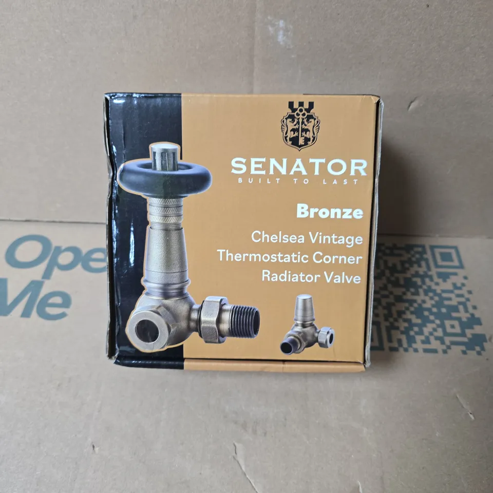 SENATOR BRONZE CHELSEA VINTAGE THERMOSTATIC CORNER RADIATOR VALVE