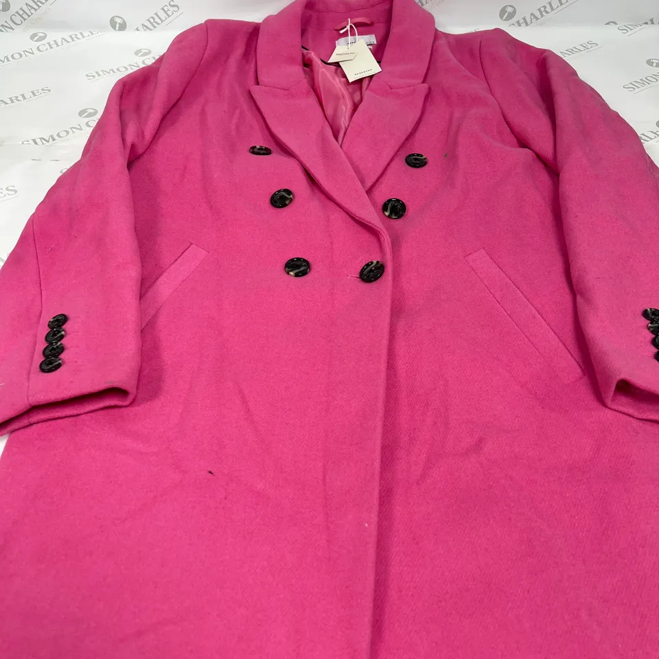 RESERVED PREMIUM DOUBLE BUTTONED COAT IN PINK SIZE 16