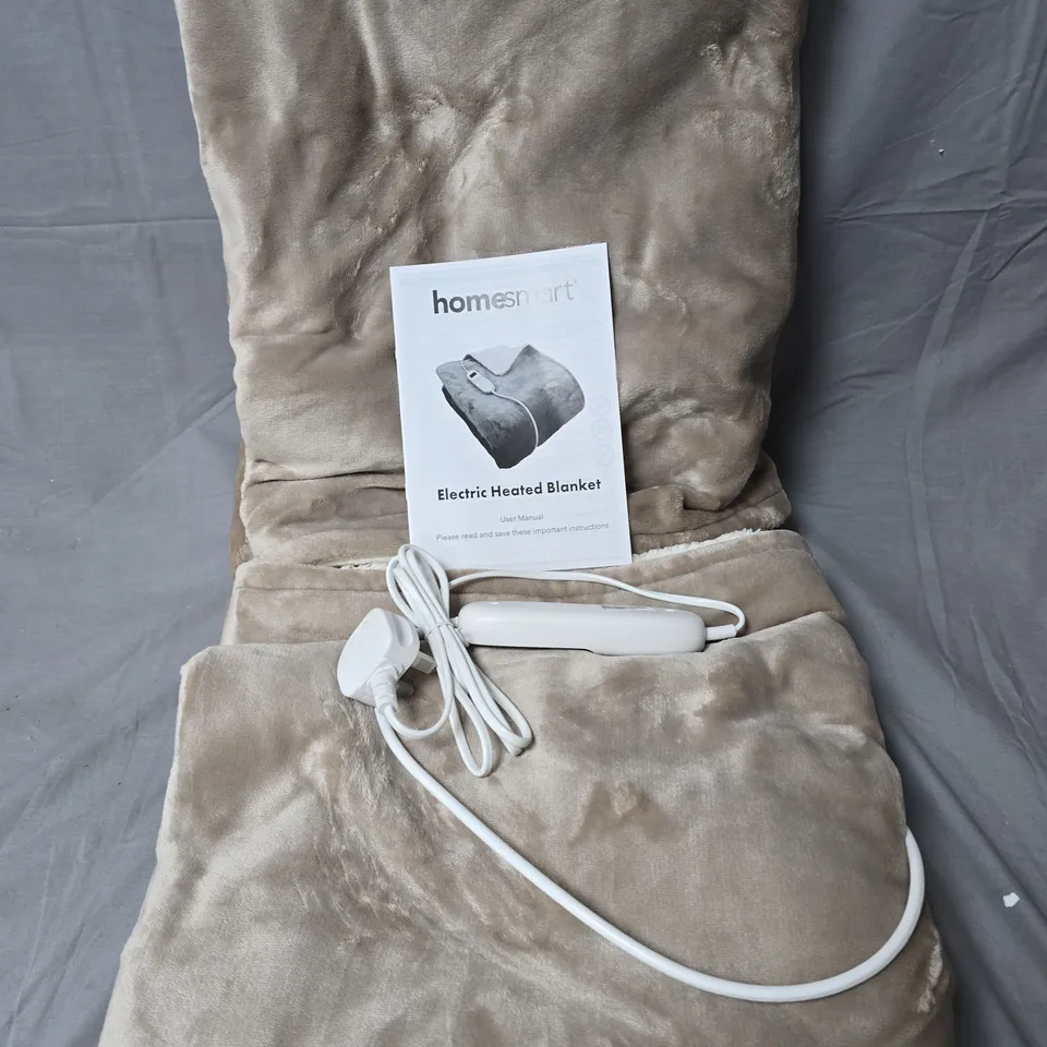 HOMESMART ELECTRIC HEATED BLANKET WITH CONTROLLER – 9 HEAT LEVELS, MACHINE WASHABLE