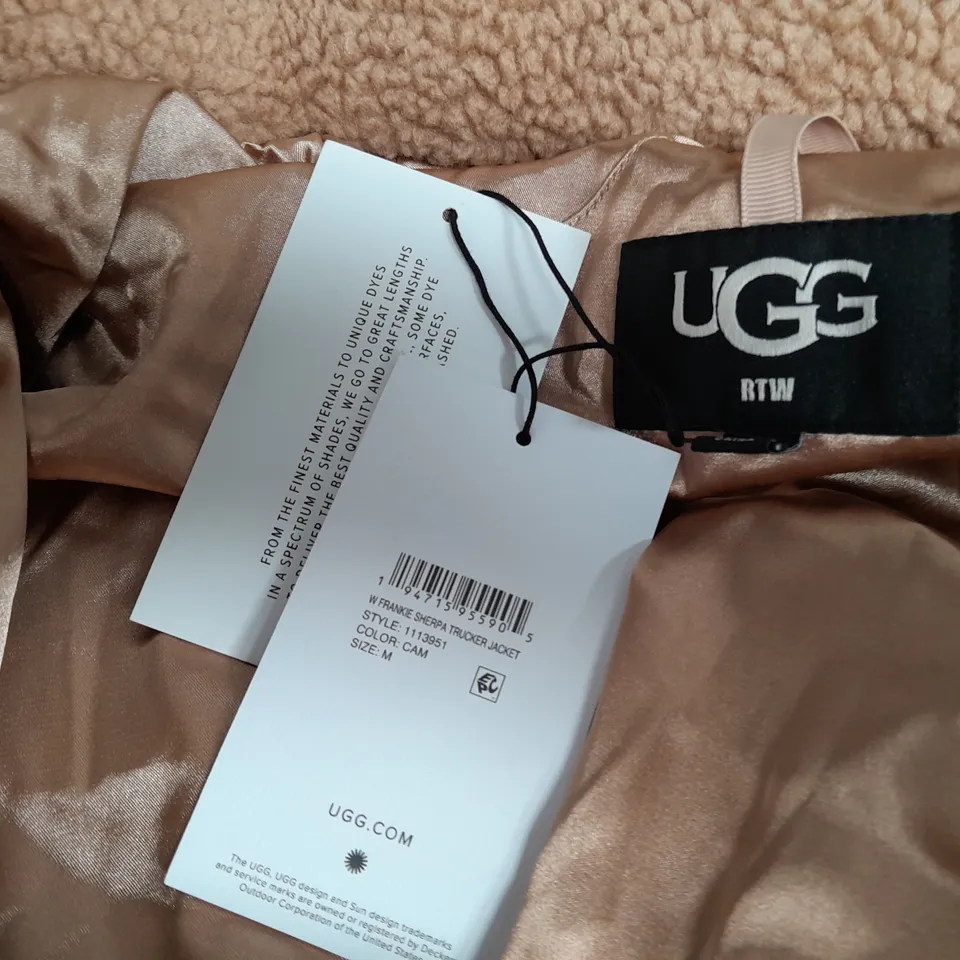 UGG FRANKIE SHERPA TRUCKER JACKET IN CAMEL - M