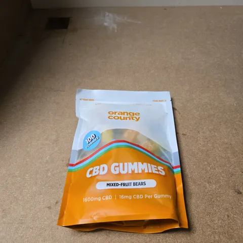 ORANGE COUNTY CBD GUMMIES – MIXED-FRUIT BEARS, 1600MG CBD TOTAL (16MG PER GUMMY)