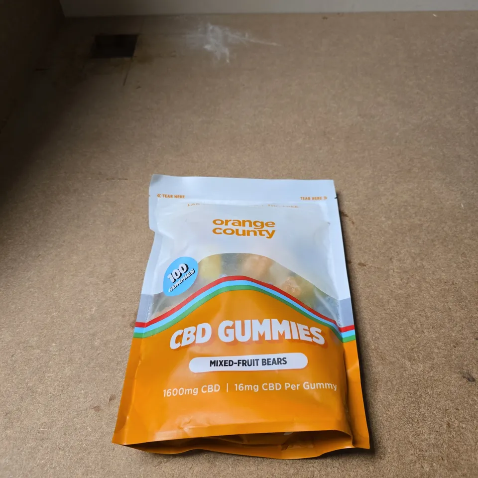 ORANGE COUNTY CBD GUMMIES – MIXED-FRUIT BEARS, 1600MG CBD TOTAL (16MG PER GUMMY)