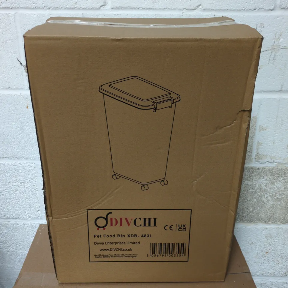 DIVCHI PET FOOD BIN WITH SCOOP AND WHEELS