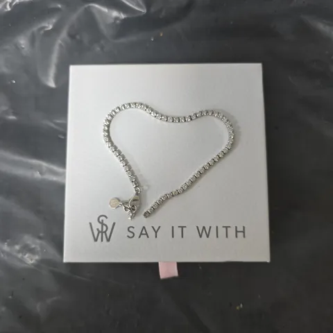 SAY IT WITH TENNIS BRACELET WITH CUBIC ZIRCONIA STONES