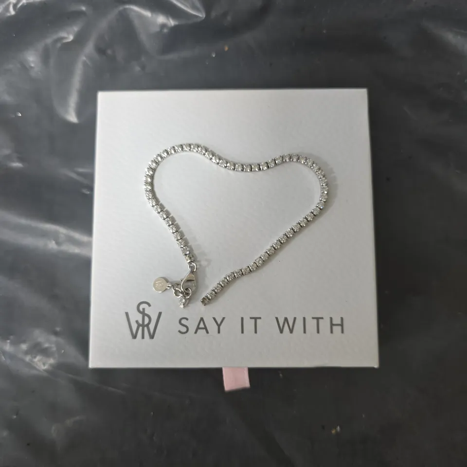 SAY IT WITH TENNIS BRACELET WITH CUBIC ZIRCONIA STONES