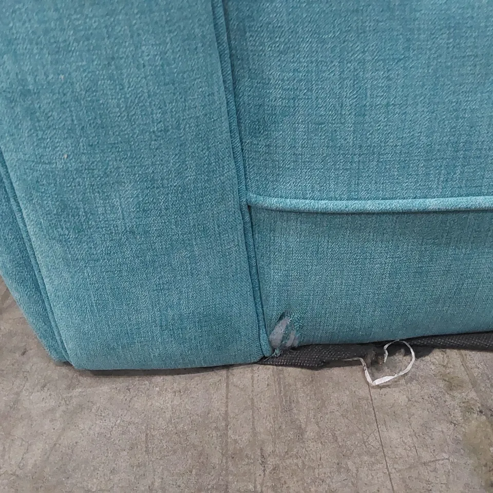 DURY 2 SEATER FABRIC SCATTER BACK SOFA - TEAL RRP £529
