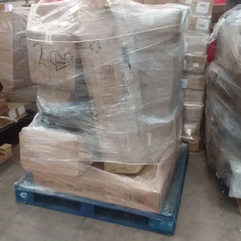 PALLET OF ASSORTED ITEMS INCLUDING GREEN PVC COATED WIRE MESH NETTING, BAR STOOL, HNNHOME BAR STOOL, INOFIA