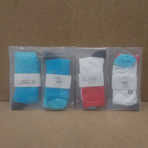 BOX TO CONTAIN A LARGE QUANTITY OF BRAND NEW PAIRS OF PONGO LONDON CYCLING SOCKS - COLOURS VARY // SIZE: L-XL // 1 PAIR PER PACK