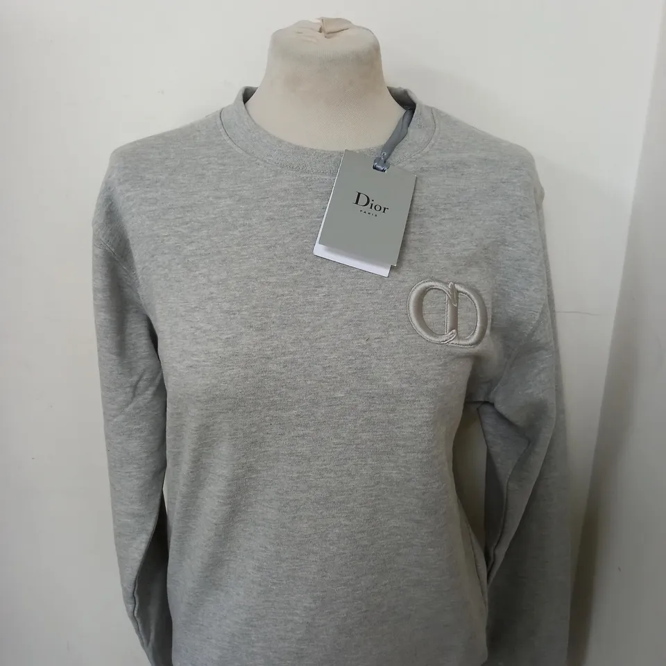 CHRISTIAN DIOR GREY LOGO SWEATSHIRT SIZE S