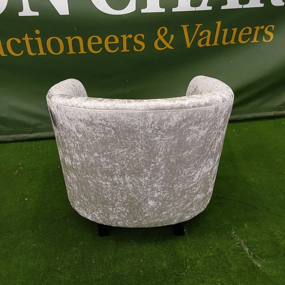 WINCHESTER TUB CHAIR IN SILVER ICE VELVET 