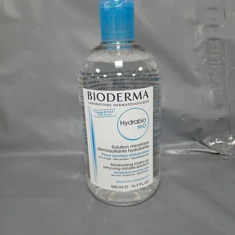 BOX OF 12 BIODERMA HYDRABIO H20 MOISTURISING MAKE-UP REMOVING SOLUTION 500ML - COLLECTION ONLY