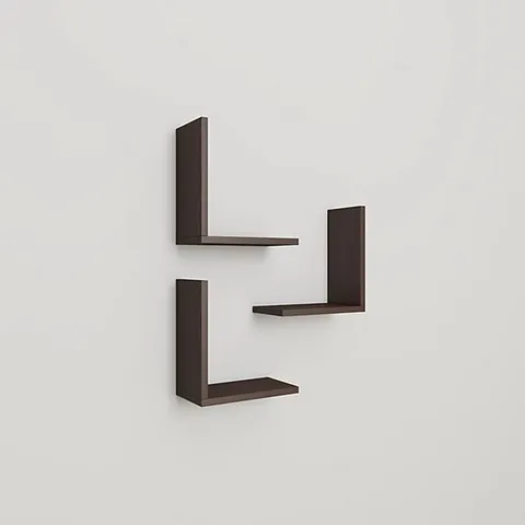 BOXED DECORTIE WESLEY MODERN WALL SHELF - DARK COFFEE